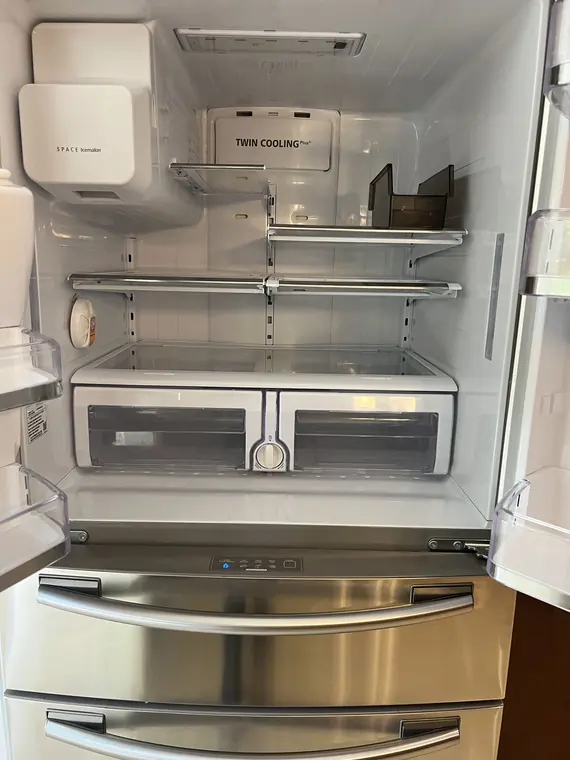 Refrigerator interior after detailed cleaning